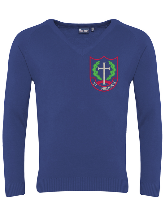 Adult St Hedda's - Acrylic V Neck Sweater