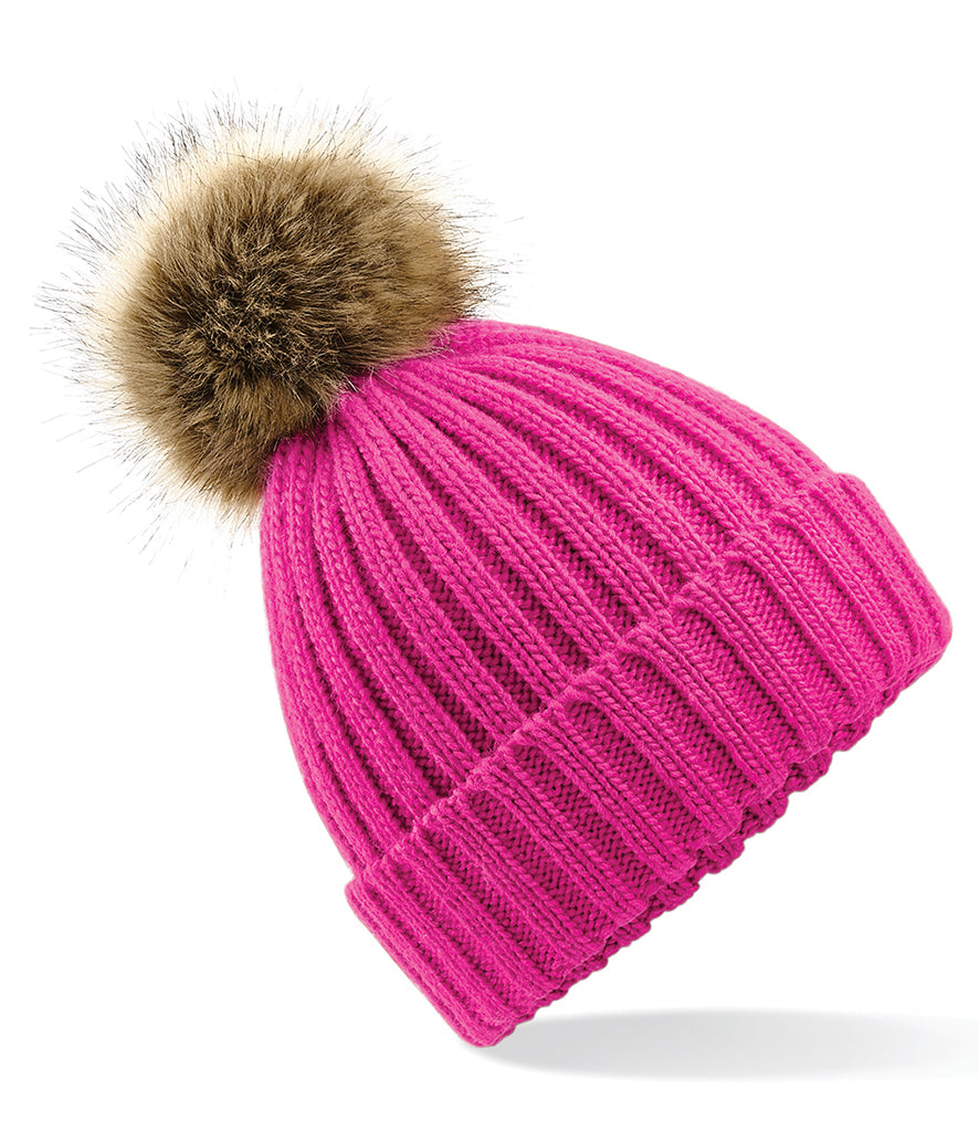 The Pier Walk Pom-Pom Hat | Faux Fur & Chunky Knit