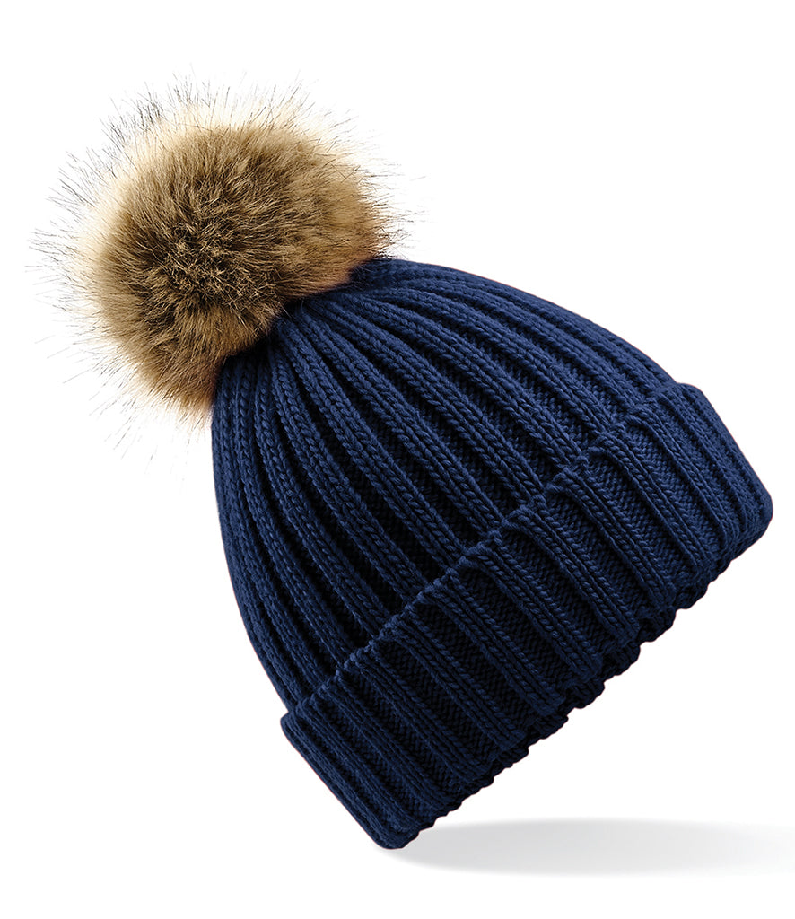 The Pier Walk Pom-Pom Hat | Faux Fur & Chunky Knit
