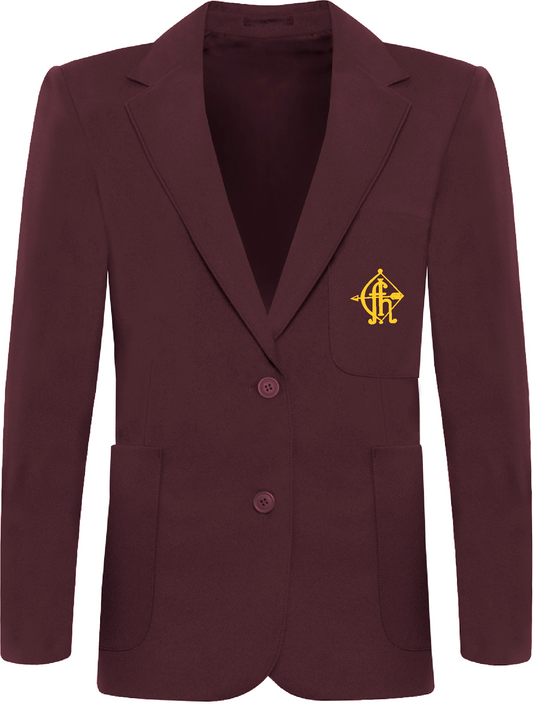 Fyling Hall Maroon Blazer Fitted (Traditionally girls) Sizse 22"-36"  (Year 9 and Below)
