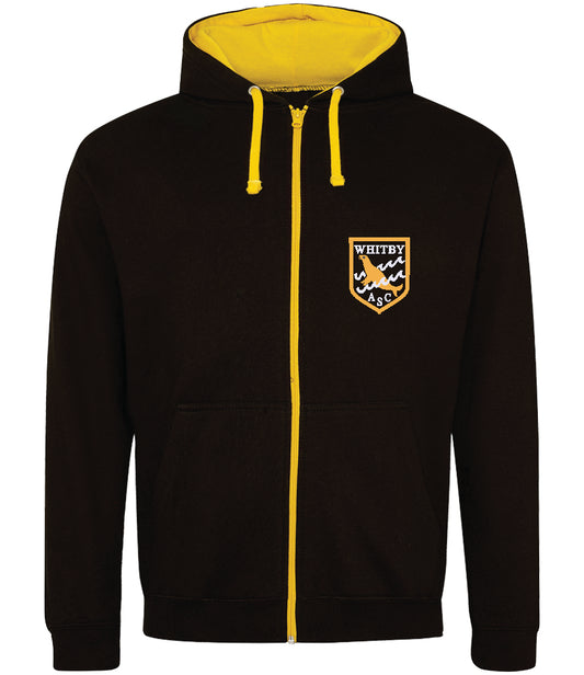 Whitby Seals Zip Hoodie Black and Gold