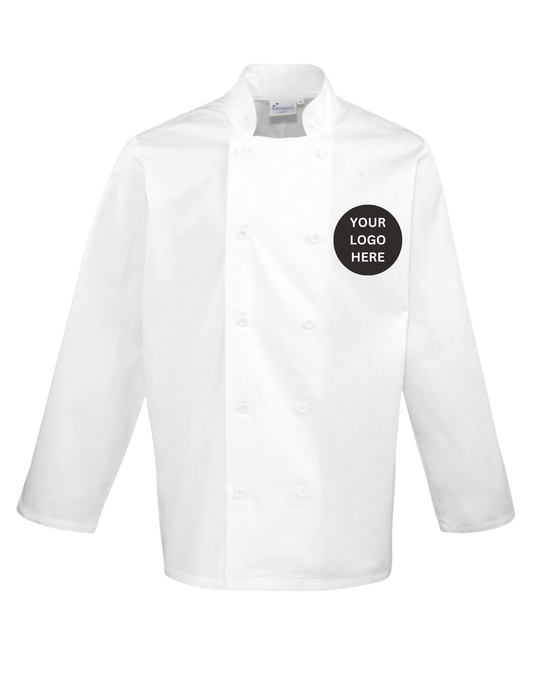 Set of 6 Long Sleeve Chef's Jacket (buttoned) with embroidery